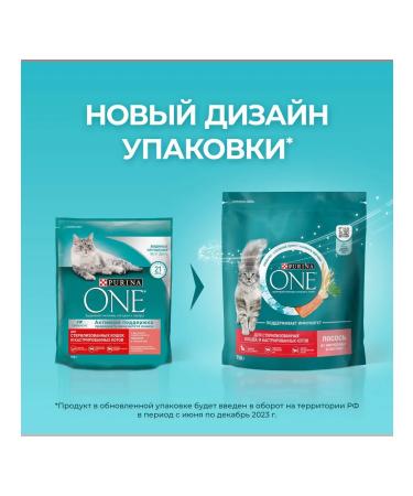 PURINA ONE Dry food for eras. cats and castes. Kotov salmon 750g - Buy Online on GoSupps.com