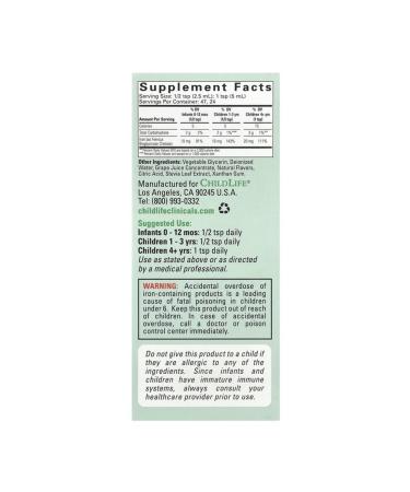 Childlife Clinicals IRON (iron) taste of berries 118 ml - Buy Online on GoSupps.com