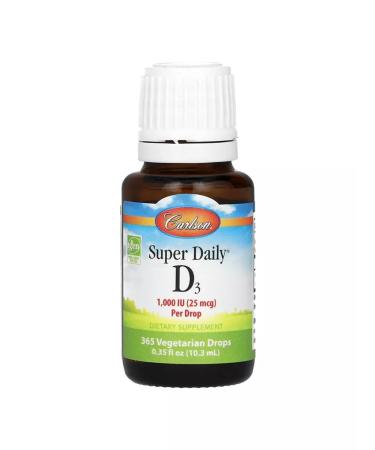 Carlson Vitamin D3 1000 IU 10.3 ml - Buy Online on GoSupps.com