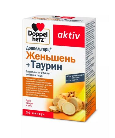 HealthPRO Doppelgerz ginseng + taurin capsules 920 mg 30 pcs - Buy Online on GoSupps.com