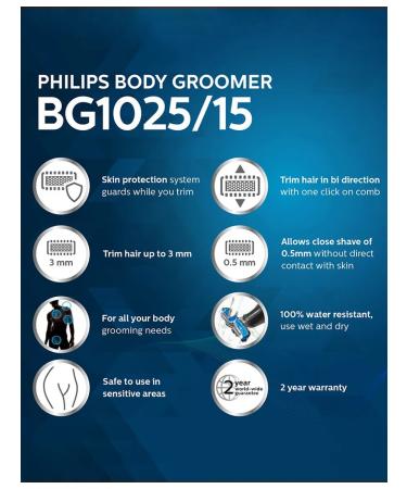 Philips Electric epilation apparatus BG1024 - Buy Online on GoSupps.com