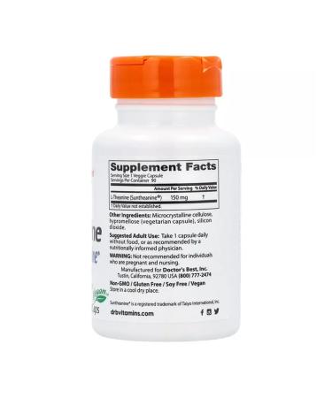 Doctor's Best L-theanine with Suntheanine 150 mg 90 vegetarian capsules - Buy Online on GoSupps.com