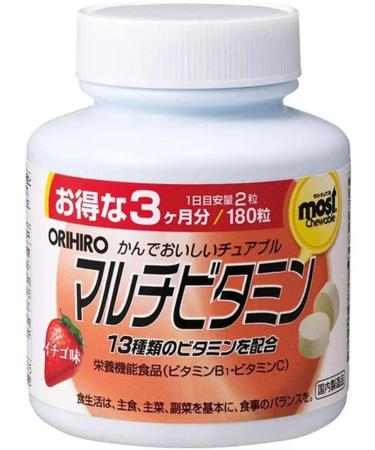 Orihiro Multivitamins (strawberries) 180 tab for immunity - Buy Online on GoSupps.com