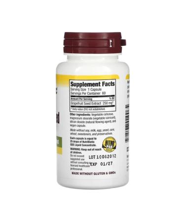 NutriBiotic GrapEfruit Seed Grapefruit seed extract 250 mg 60 cap - Buy Online on GoSupps.com