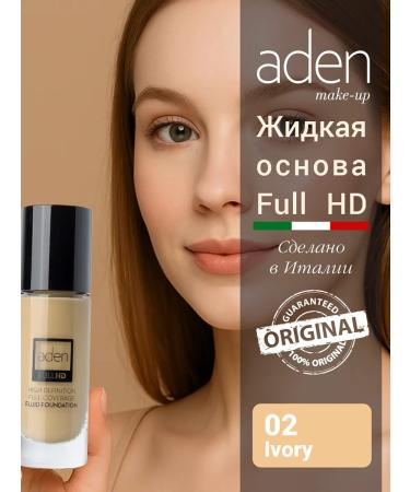 Aden Full HD liquid tonal base 02 ivory