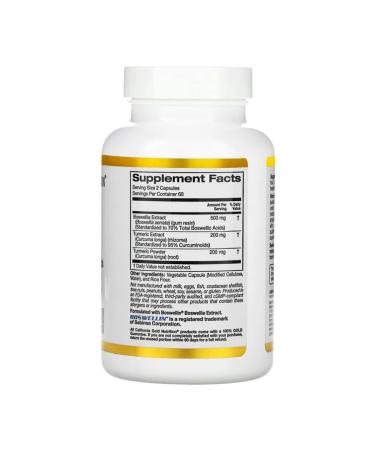 California Gold Nutrition Boswellial extract with turmeric 250 mg 120 capsules - Buy Online on GoSupps.com
