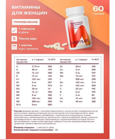 JUSTMUST Vitamins for women complex multivitamin 60 pcs - Buy Online on GoSupps.com