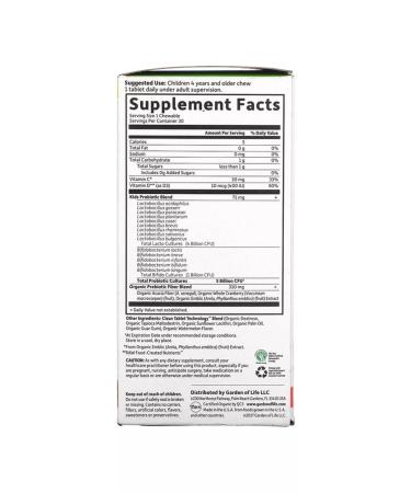 Garden of Life Probiotics children's 30 chewing tablets - Buy Online on GoSupps.com