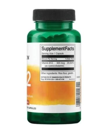 Swanson Vitamin B12 500 g 250 capsules - Buy Online on GoSupps.com