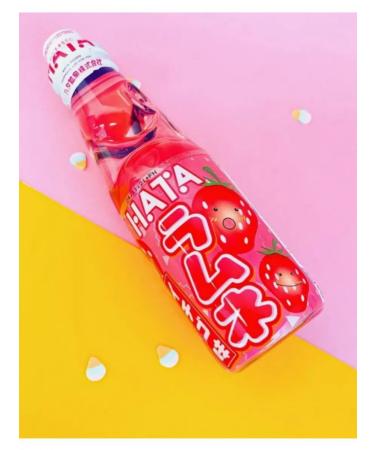 Ramune Lemonade 200ml strawberryhatakosen bottle 0.2l - Buy Online on GoSupps.com