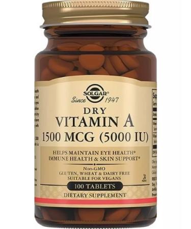 Solgar dry vitamin A 1500MKG (5000MO) N100 -1UP