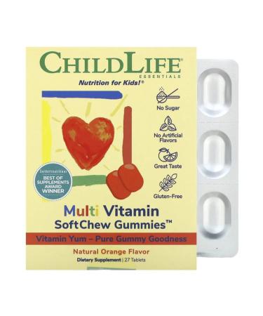 ChildLife Vitamins for children with orange 27 chewing tablets