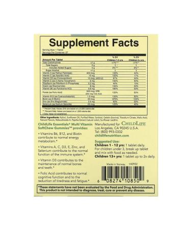 ChildLife Vitamins for children with orange 27 chewing tablets - Buy Online on GoSupps.com