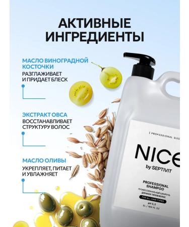 NICE by SEPTIVIT Professional hair shampoo Nice Pro Line 5 liters - Buy Online on GoSupps.com
