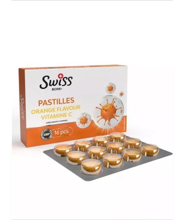 Swiss bork Lollows Pastilles with orange and vitamin C