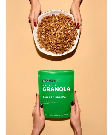 RAWLIFE Granola protein without sugar apple-brown 220g - Buy Online on GoSupps.com