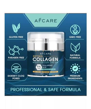 AFCARE Male face cream with collagen retinol and hyaluron - Buy Online on GoSupps.com