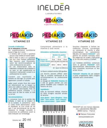 Pediakid Vitamin D3 for children 2 drops 1000ME - Buy Online on GoSupps.com