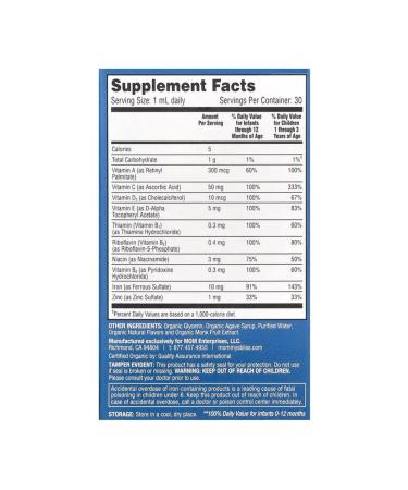 Mommy's Bliss Children's vitamins + iron from 2 months 30 ml - Buy Online on GoSupps.com