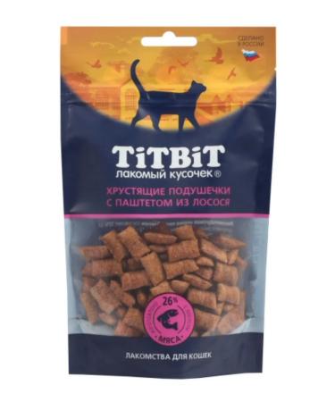 Titbit 5pcs 60 g crispy pillows for cats with salmon - Buy Online on GoSupps.com