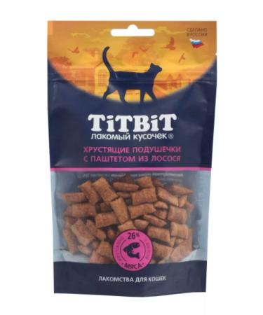 Titbit 10pcs 60 g crispy pillows for cats with salmon - Buy Online on GoSupps.com
