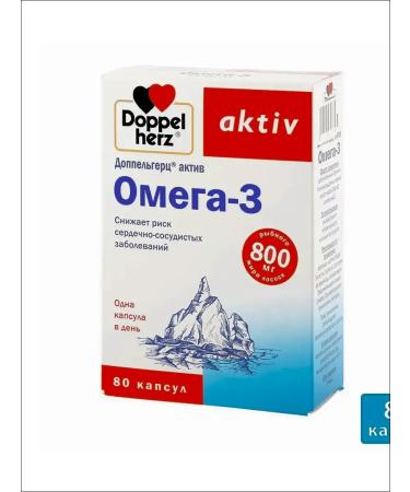 Doppelherz Omega-3 800mg with vitamin E caps No. 80 - Buy Online on GoSupps.com