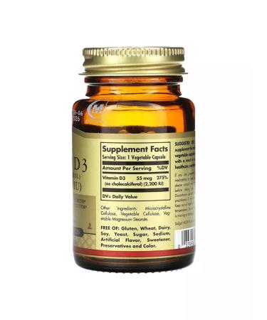 Vitamin D3 55 g (2200 IU) 50 plant capsules - Buy Online on GoSupps.com