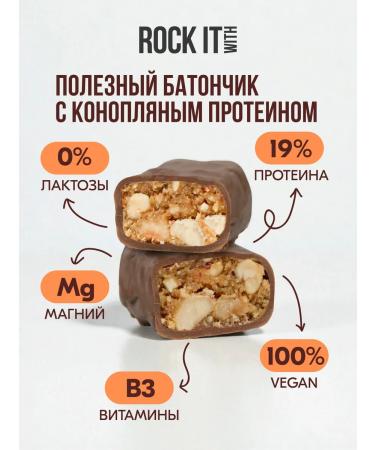 ROCK IT WITH ROCKET Baton with hemp protein and CBD 40 g * 6 pcs - Buy Online on GoSupps.com