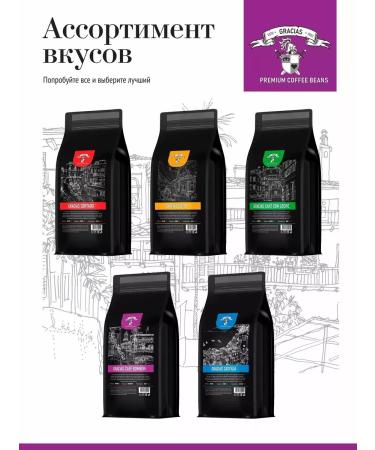 GRACIAS coffee Gracias Cafe Bombon coffee set of 5 packs of 1 kg - Buy Online on GoSupps.com