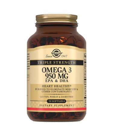 SOLGAR Triple omega-3 950 mg (EPK and DGK) 50 capsules - Buy Online on GoSupps.com