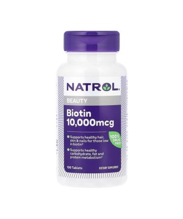 Natrol BIOTIN 10 000 mcg 100 tablets - Buy Online on GoSupps.com