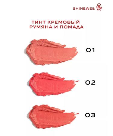 SHINEWELL Face blush cream and tint for the lips tone 1 - Buy Online on GoSupps.com