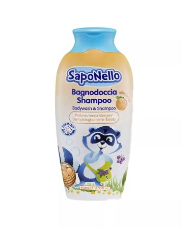 SapoNello Hair and body shampoo for children apricot 0+ 400 ml - Buy Online on GoSupps.com