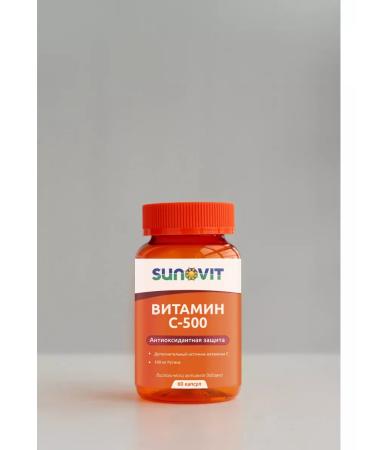 SUNOVIT Vitamin C 500 mg with bioflavonoids 60 capsules - Buy Online on GoSupps.com
