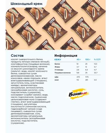 BombBar Protein pancakes without sugar chocolate 10 pcs x 40g - Buy Online on GoSupps.com