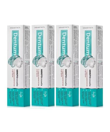 Dentum Toothpaste with hydroxyapatitis and fluorine 90 g - 4 pcs