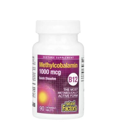 Natural Factors Vitamin B12 methylcobalamin 90 chewing tablets - Buy Online on GoSupps.com