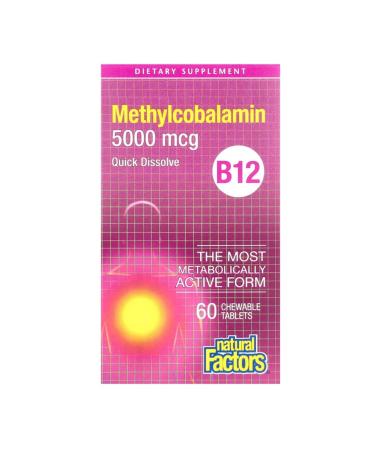 Natural Factors Vitamin B12 methylcobalamin 60 chewing tablets