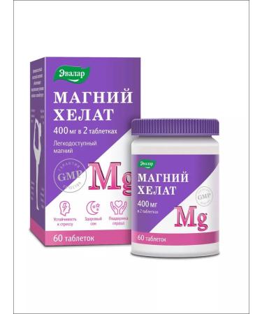 Evalar Magnesium Helat 200mg from stress 60 tablets
