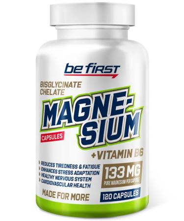 Be First Magnesium + Vitamin B6 Magnesium Chelate + B6 120 capsules
