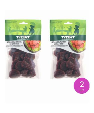 TiTBiT Dog treat for dogs medallions from veal meat 80g 2 pcs