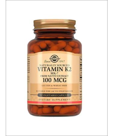 SOLGAR Vitamin K2 (Menakhinon-7) 100 MKG caps # 50