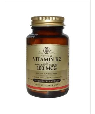 SOLGAR Vitamin K2 (Menakhinon-7) 100 MKG caps # 50 - Buy Online on GoSupps.com