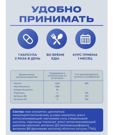 Zdravfarm Inositol 60 capsules - Buy Online on GoSupps.com