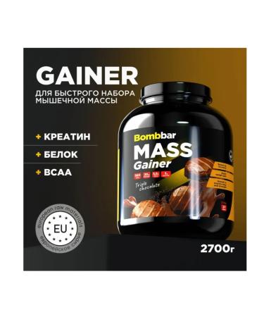 BombBar Gainer Mass Gainer Pro Troophary Chocolate 2700g