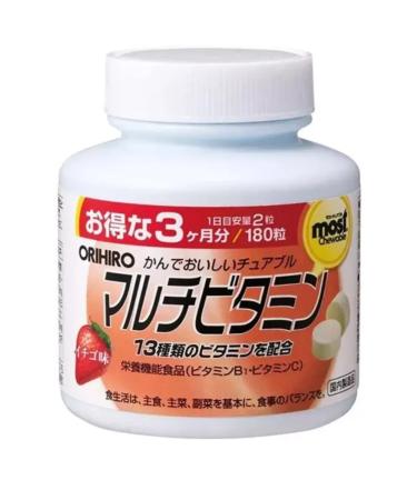 Orihiro Most multivitamins with the taste of strawberries 180 tablets - Buy Online on GoSupps.com