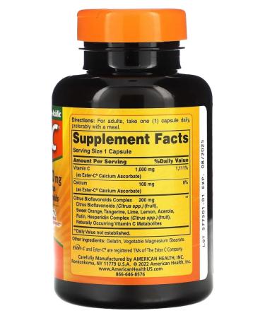 American Health Vitamin C with citrus bioflavonoids 1000 mg 90 capsules - Buy Online on GoSupps.com
