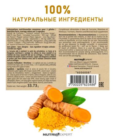 Nutriexpert Kurkumin with piperin and vitamin C Curcima Synergy+ 90 - Buy Online on GoSupps.com
