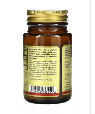 SOLGAR Picoline zinc 22mg table No. 100 - Buy Online on GoSupps.com