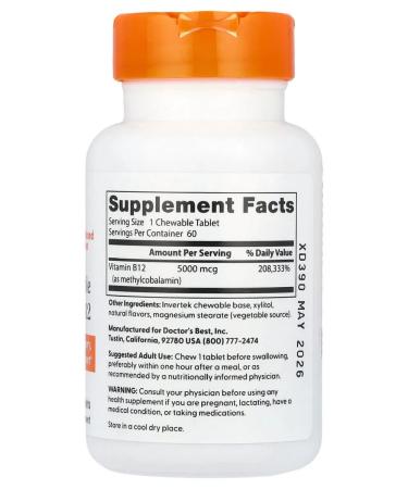 Doctor's Bes Vitamin B12 Berry Assorted 5000 mcg 60 tablets - Buy Online on GoSupps.com